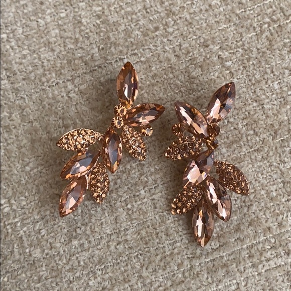 SOLD Rose Gold Gem Stone Earrings - Picture 5 of 11